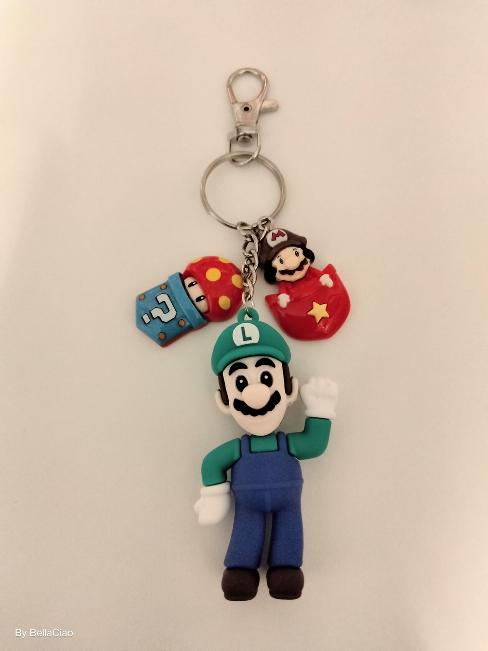 Luigi Themed Keychain With Charms
